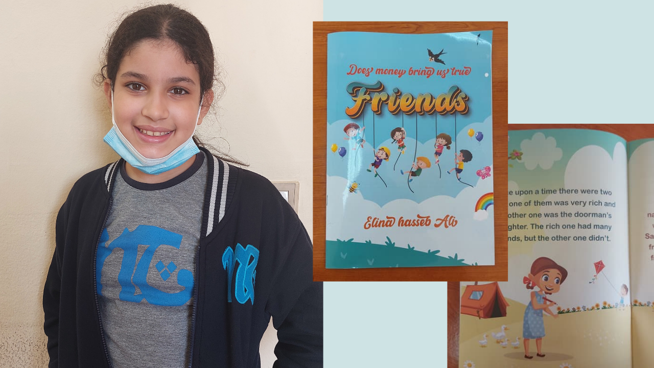 Elina Hasseb Ali, Gr. 4, published her first book titled “Does money bring us true Friends”